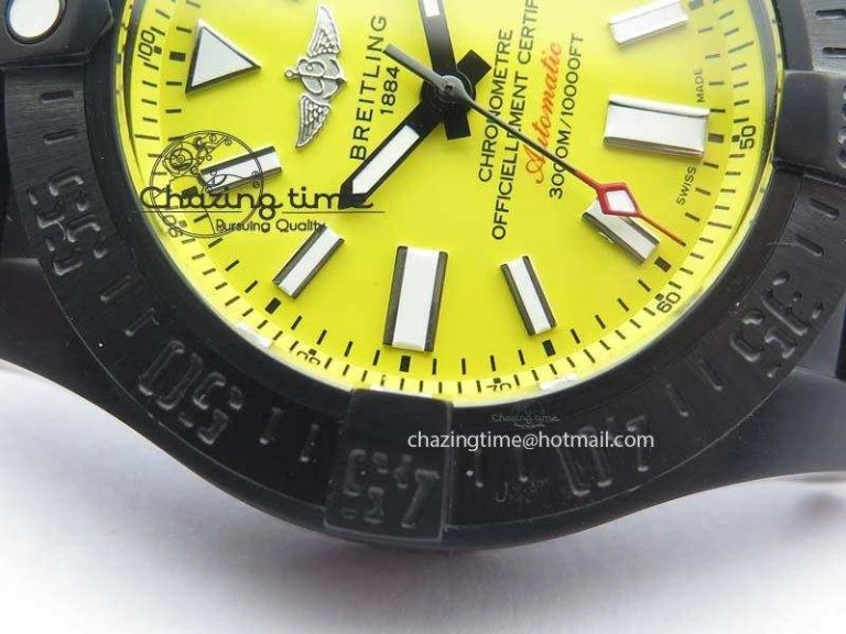 Elegant Seawolf DLC Best Edition Superlumed Yellow Dial On Leather Strap A2836 (Super Thick Crystal) 5752