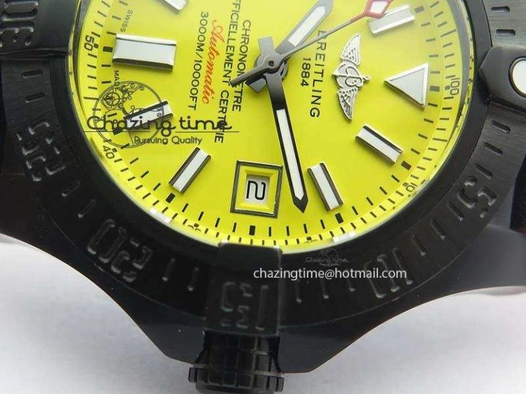 Elegant Seawolf DLC Best Edition Superlumed Yellow Dial On Leather Strap A2836 (Super Thick Crystal) 5752
