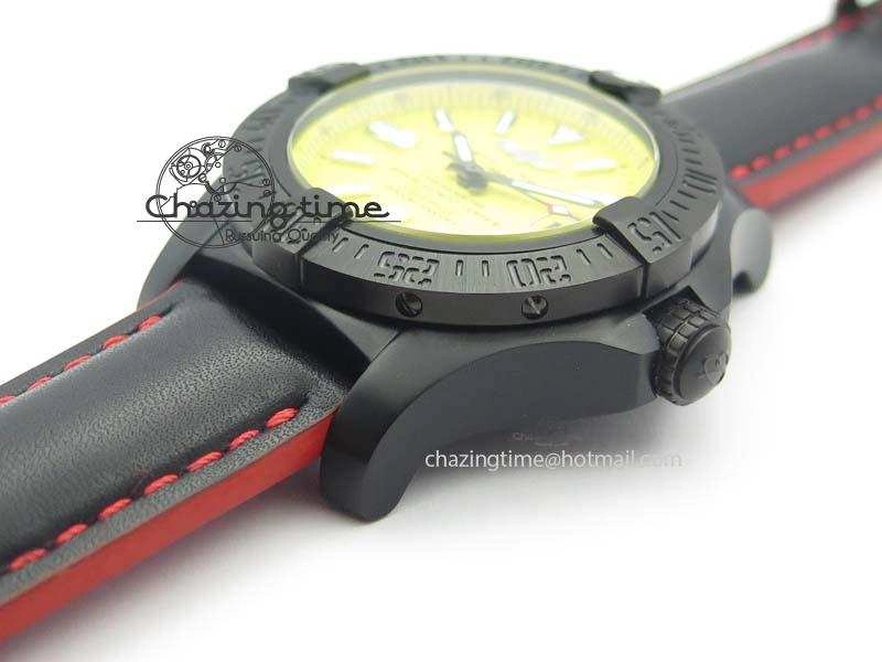 Elegant Seawolf DLC Best Edition Superlumed Yellow Dial On Leather Strap A2836 (Super Thick Crystal) 5752