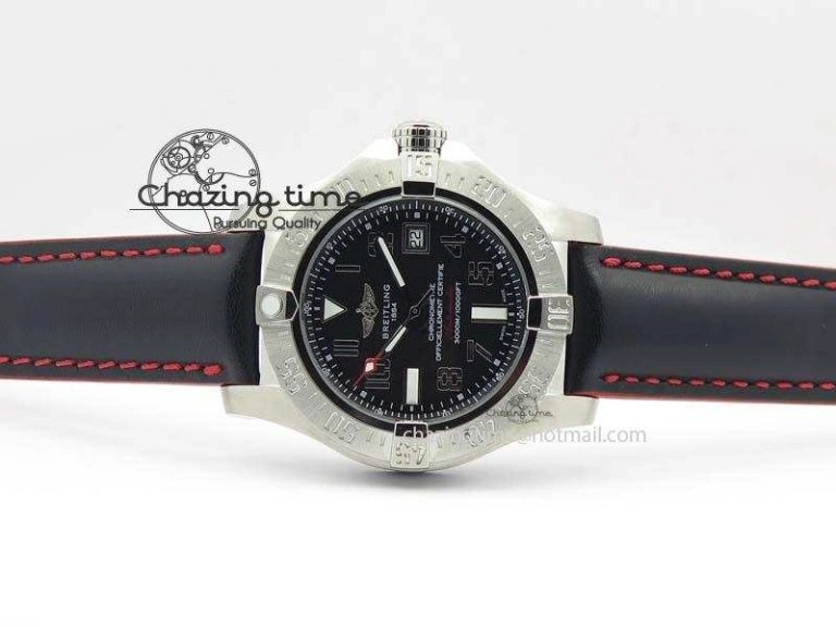 Seawolf SS 1:1 Best Edition Superlumed Black Numeral Dial On Leather Strap A UrbanStyle 5756