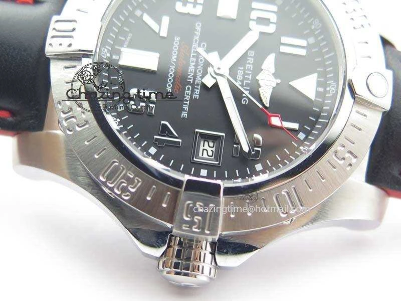 Seawolf SS 1:1 Best Edition Superlumed Black Numeral Dial On Leather Strap A UrbanStyle 5756