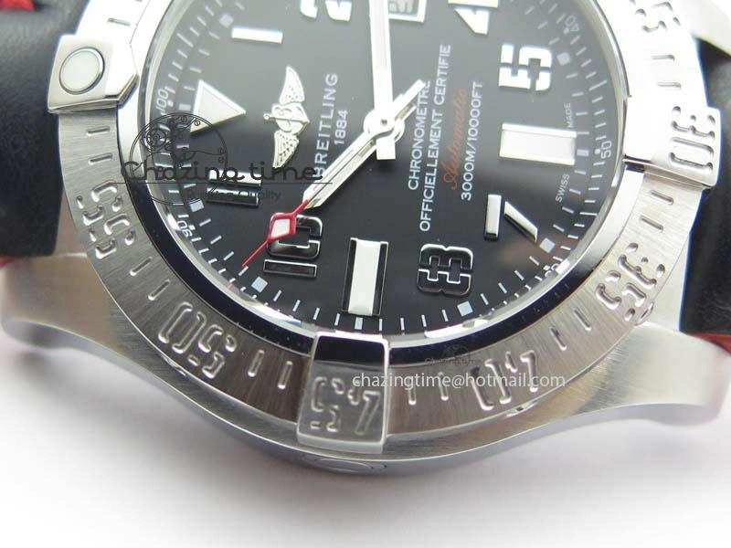 Seawolf SS 1:1 Best Edition Superlumed Black Numeral Dial On Leather Strap A UrbanStyle 5756
