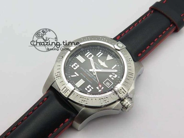 Seawolf SS 1:1 Best Edition Superlumed Black Numeral Dial On Leather Strap A UrbanStyle 5756