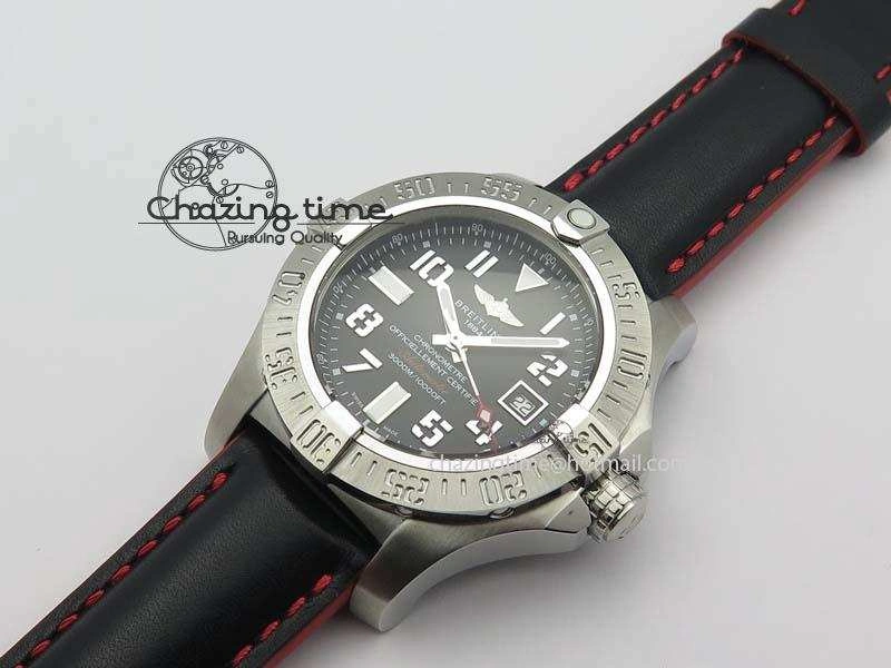 Seawolf SS 1:1 Best Edition Superlumed Black Numeral Dial On Leather Strap A UrbanStyle 5756