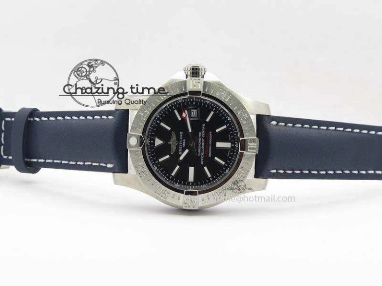 Seawolf SS 1:1 Best Edition Superlumed Black Sticks Dial On Leather Strap A WeatherProof 5753