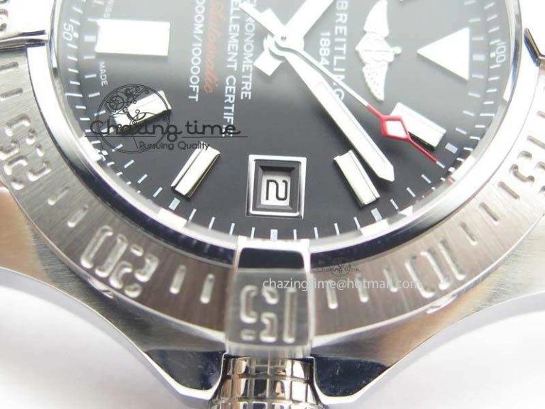 Seawolf SS 1:1 Best Edition Superlumed Black Sticks Dial On Leather Strap A WeatherProof 5753