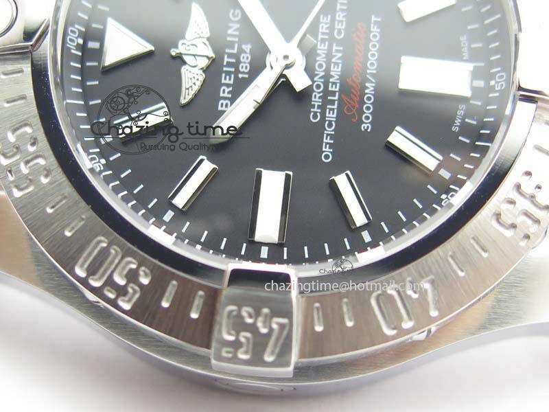 Seawolf SS 1:1 Best Edition Superlumed Black Sticks Dial On Leather Strap A WeatherProof 5753