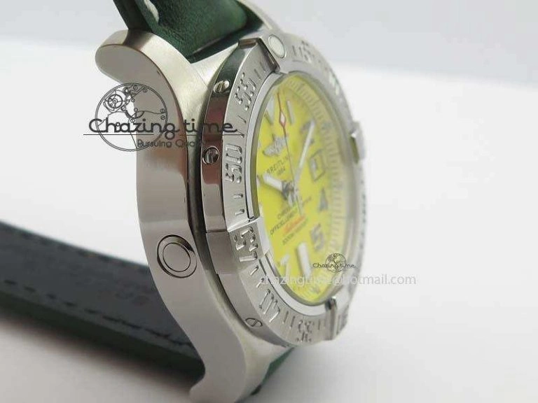 Seawolf SS 1:1 Best Edition Superlumed Yellow Numeral Dial On Leather Strap A FastDry 5755