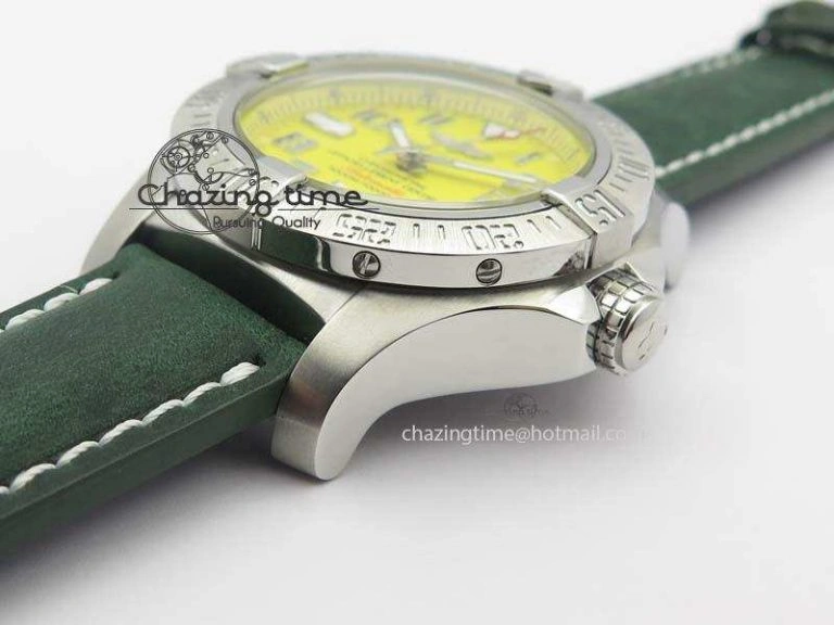Seawolf SS 1:1 Best Edition Superlumed Yellow Numeral Dial On Leather Strap A FastDry 5755