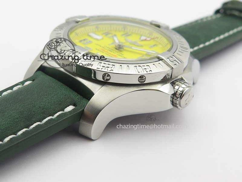 Seawolf SS 1:1 Best Edition Superlumed Yellow Numeral Dial On Leather Strap A FastDry 5755