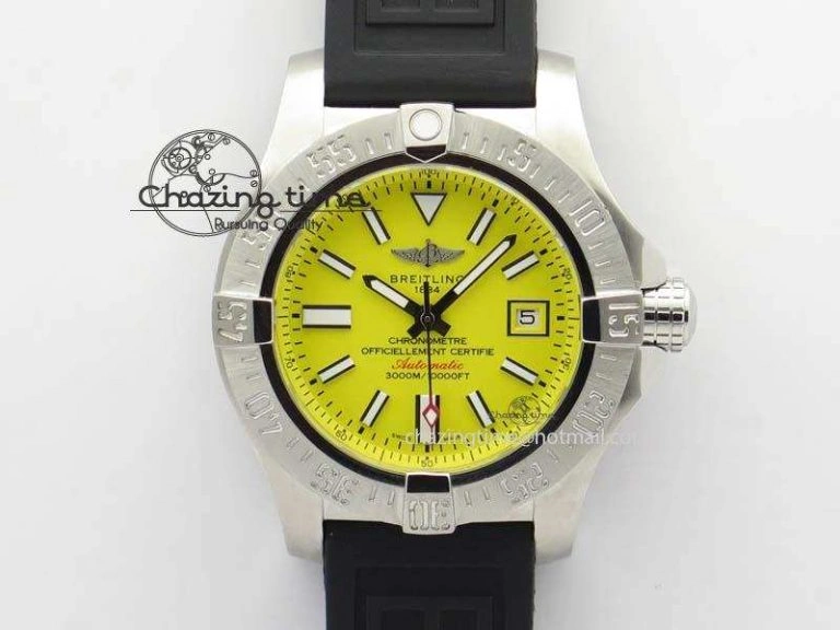 Seawolf SS 1:1 Best Edition Superlumed Yellow Sticks Dial On Rubber Strap A Effortless 5754