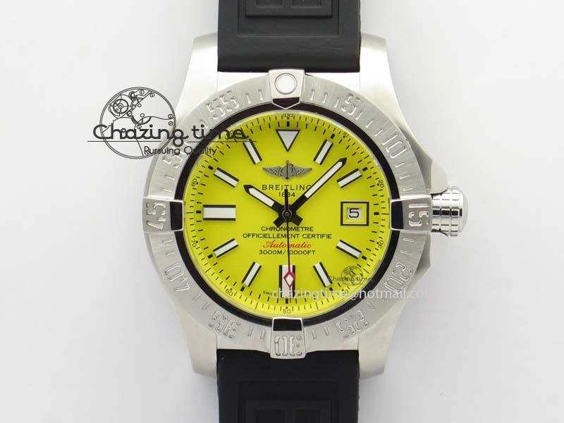 Seawolf SS 1:1 Best Edition Superlumed Yellow Sticks Dial On Rubber Strap A Effortless 5754