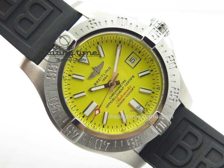 Seawolf SS 1:1 Best Edition Superlumed Yellow Sticks Dial On Rubber Strap A Effortless 5754