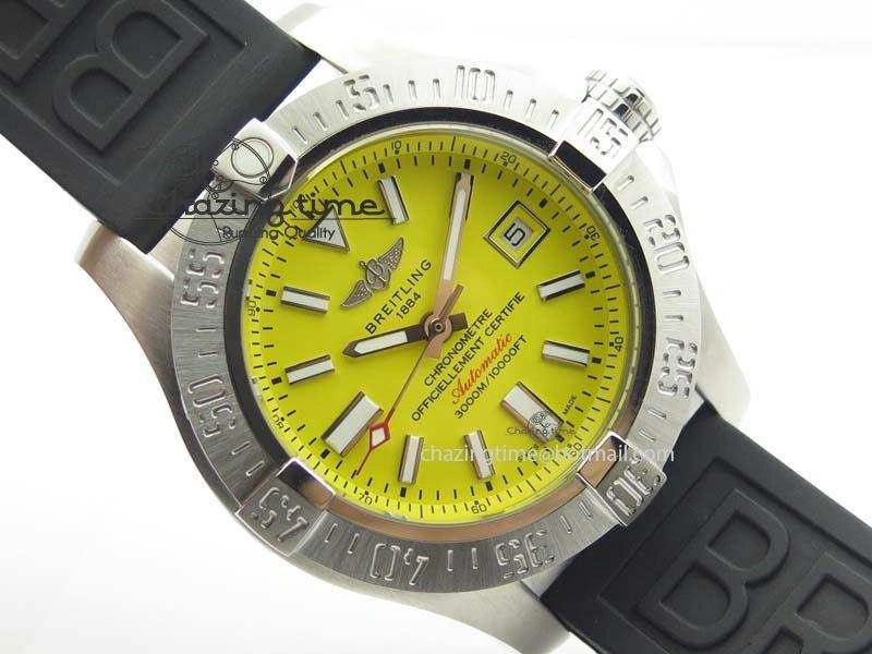 Seawolf SS 1:1 Best Edition Superlumed Yellow Sticks Dial On Rubber Strap A Effortless 5754