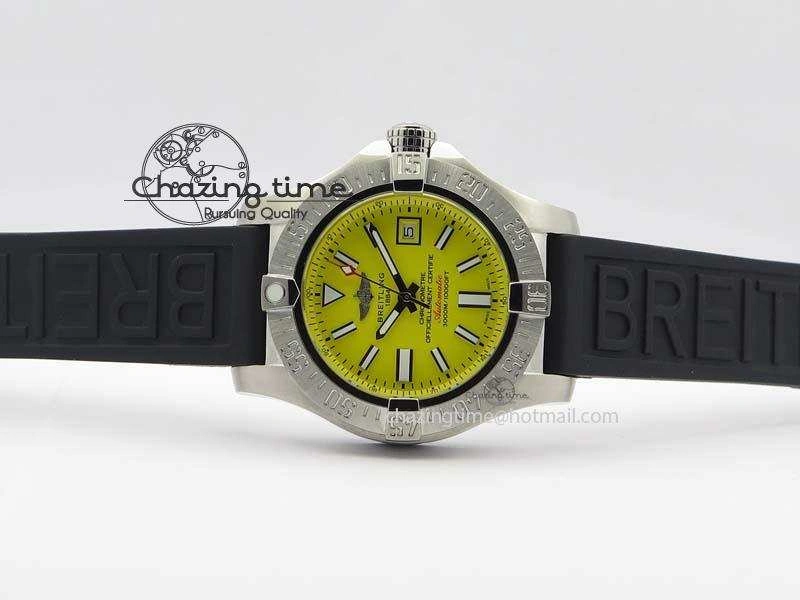 Seawolf SS 1:1 Best Edition Superlumed Yellow Sticks Dial On Rubber Strap A Effortless 5754