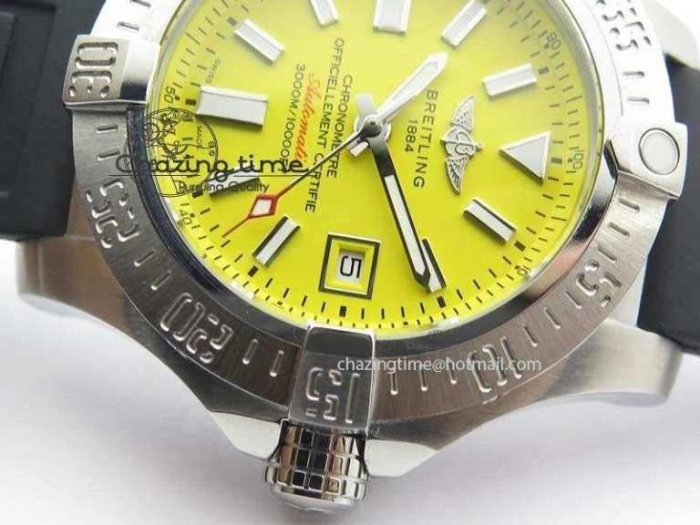 Seawolf SS 1:1 Best Edition Superlumed Yellow Sticks Dial On Rubber Strap A Effortless 5754