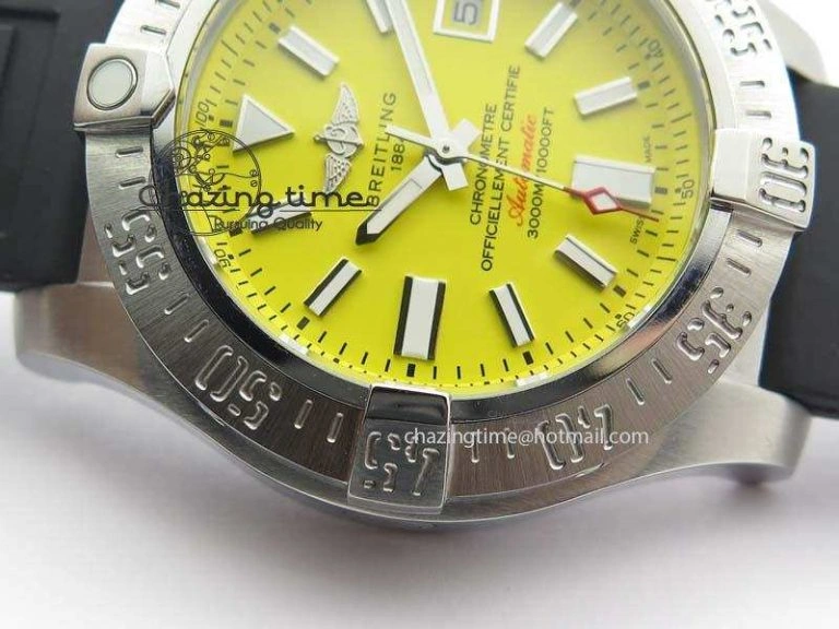 Seawolf SS 1:1 Best Edition Superlumed Yellow Sticks Dial On Rubber Strap A Effortless 5754