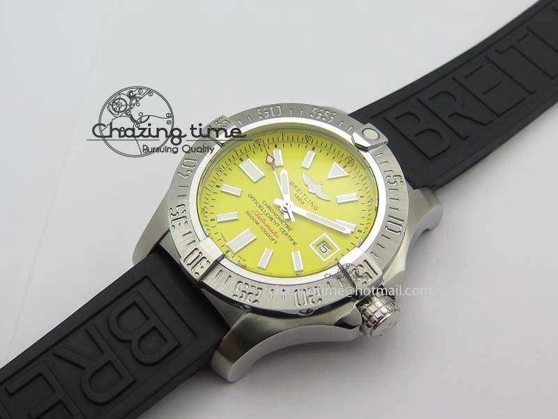 Seawolf SS 1:1 Best Edition Superlumed Yellow Sticks Dial On Rubber Strap A Effortless 5754