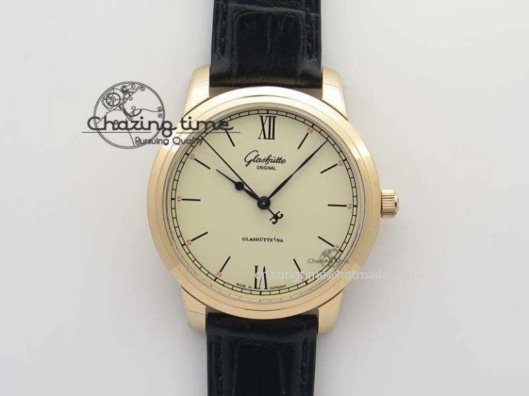 HighQuality Senator Excellence RG Cream Dial On Black Leather Strap A 6641