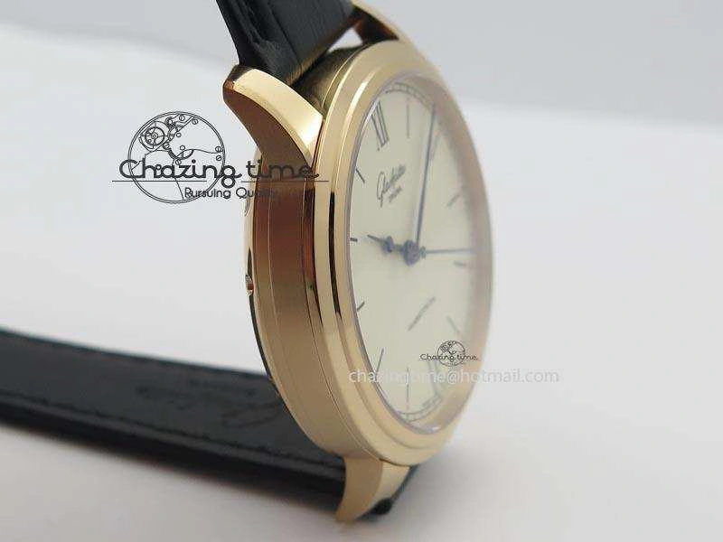 HighQuality Senator Excellence RG Cream Dial On Black Leather Strap A 6641
