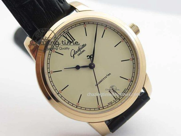 HighQuality Senator Excellence RG Cream Dial On Black Leather Strap A 6641