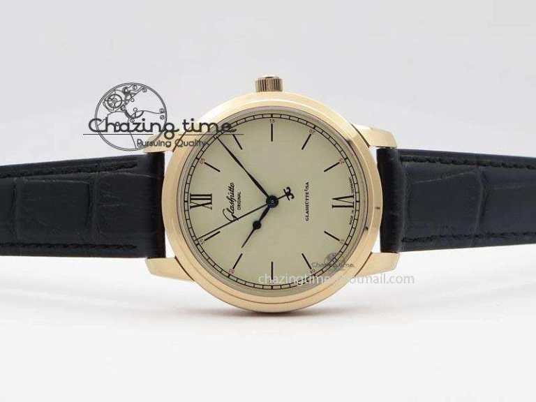 HighQuality Senator Excellence RG Cream Dial On Black Leather Strap A 6641