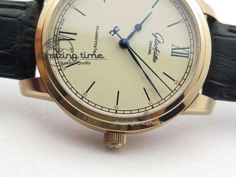 HighQuality Senator Excellence RG Cream Dial On Black Leather Strap A 6641