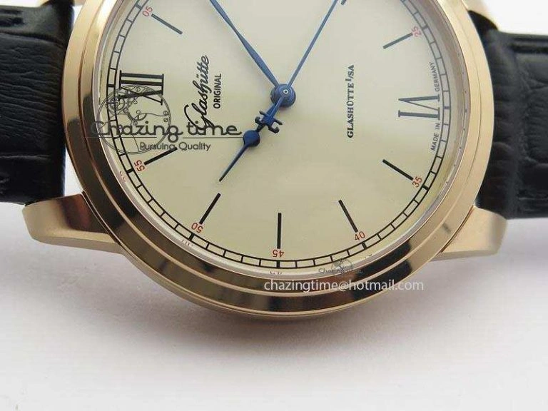 HighQuality Senator Excellence RG Cream Dial On Black Leather Strap A 6641