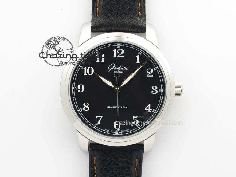 TechFriendly Senator Excellence SS Black Numeral Dial On Black Leather Strap A 6645