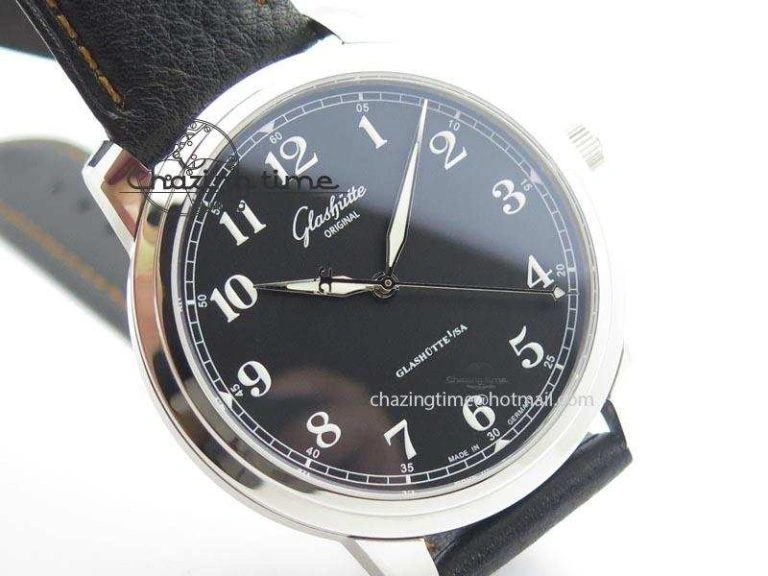 TechFriendly Senator Excellence SS Black Numeral Dial On Black Leather Strap A 6645