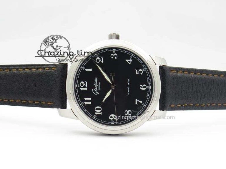 TechFriendly Senator Excellence SS Black Numeral Dial On Black Leather Strap A 6645