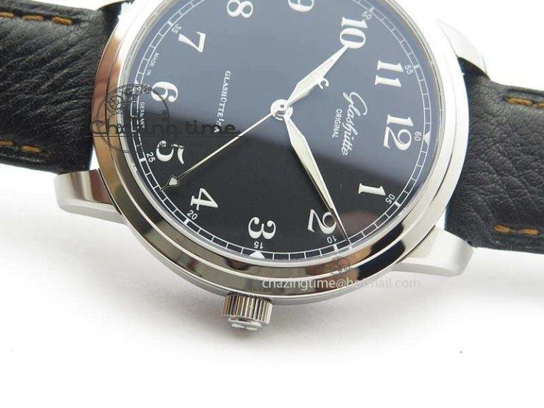 TechFriendly Senator Excellence SS Black Numeral Dial On Black Leather Strap A 6645