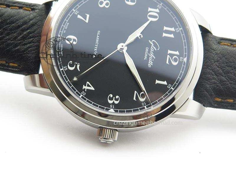 TechFriendly Senator Excellence SS Black Numeral Dial On Black Leather Strap A 6645