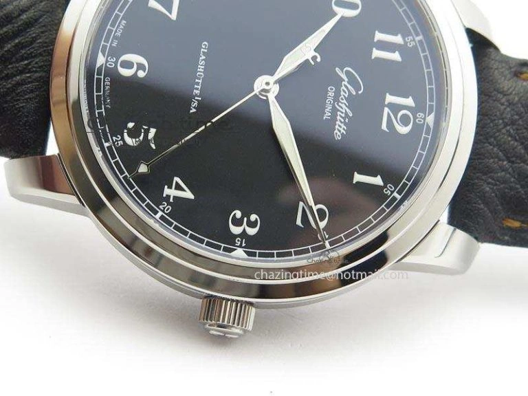 TechFriendly Senator Excellence SS Black Numeral Dial On Black Leather Strap A 6645