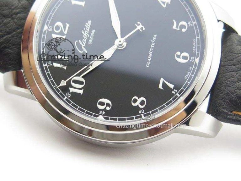 TechFriendly Senator Excellence SS Black Numeral Dial On Black Leather Strap A 6645