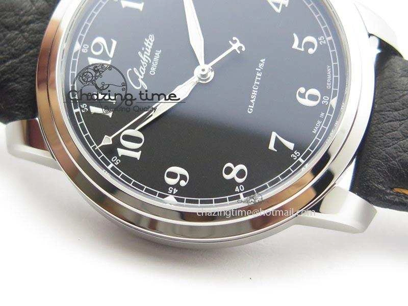 TechFriendly Senator Excellence SS Black Numeral Dial On Black Leather Strap A 6645