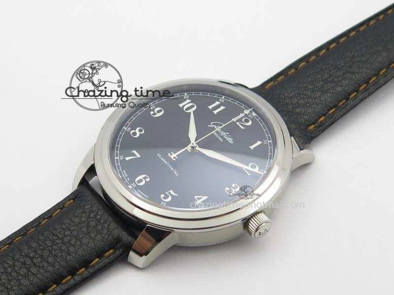 TechFriendly Senator Excellence SS Black Numeral Dial On Black Leather Strap A 6645