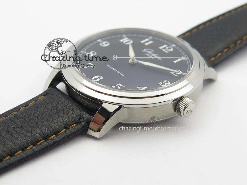TechFriendly Senator Excellence SS Black Numeral Dial On Black Leather Strap A 6645