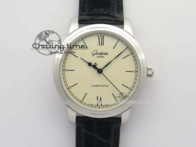 Senator Excellence SS Cream Dial On Black Leather Strap A Sophisticated 6646