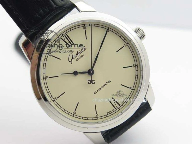 Senator Excellence SS Cream Dial On Black Leather Strap A Sophisticated 6646