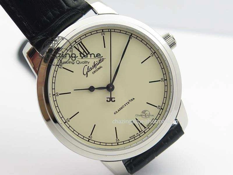 Senator Excellence SS Cream Dial On Black Leather Strap A Sophisticated 6646