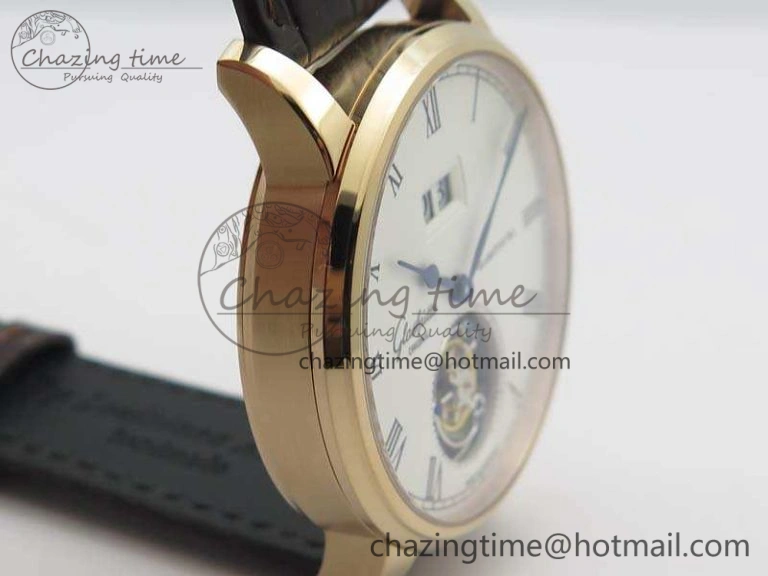 Senator Meissen Tourbillon Double Date RG White Dial On Brown Leather Strap GoodFit 6643