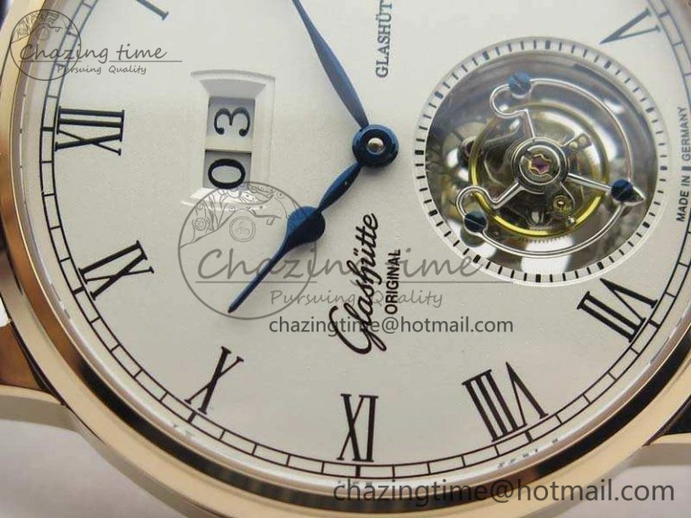 Senator Meissen Tourbillon Double Date RG White Dial On Brown Leather Strap GoodFit 6643