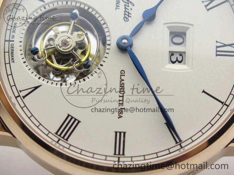 Senator Meissen Tourbillon Double Date RG White Dial On Brown Leather Strap GoodFit 6643