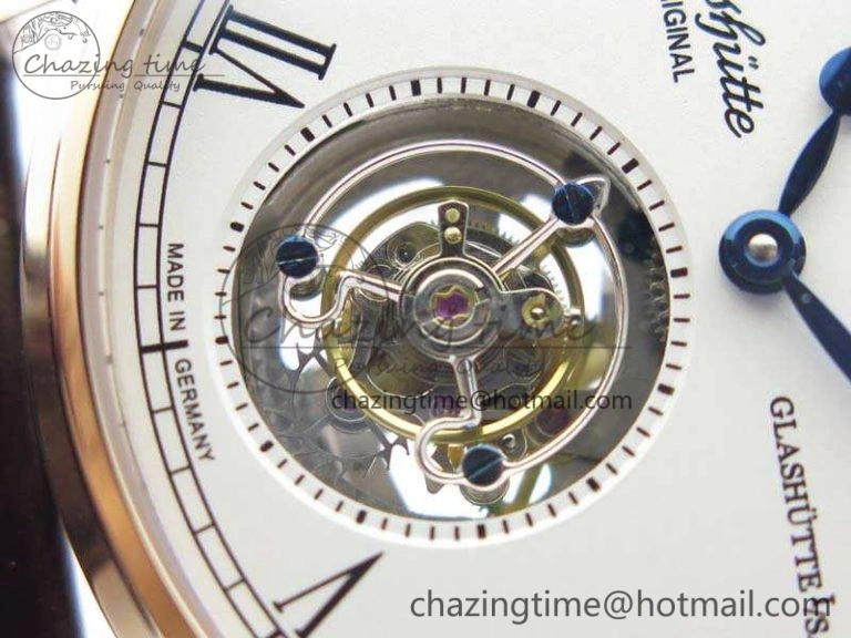 Senator Meissen Tourbillon Double Date RG White Dial On Brown Leather Strap GoodFit 6643
