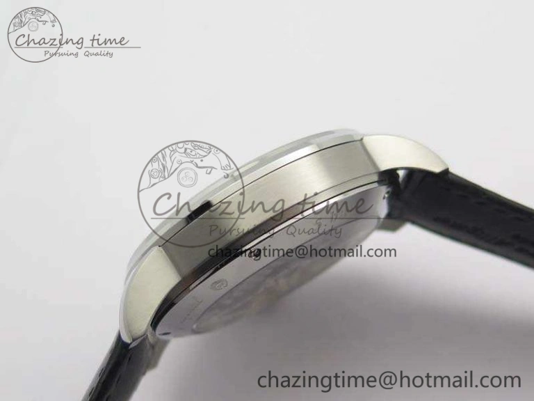 SportInspired Senator Meissen Tourbillon Double Date SS White Dial On Black Leather Strap 6642