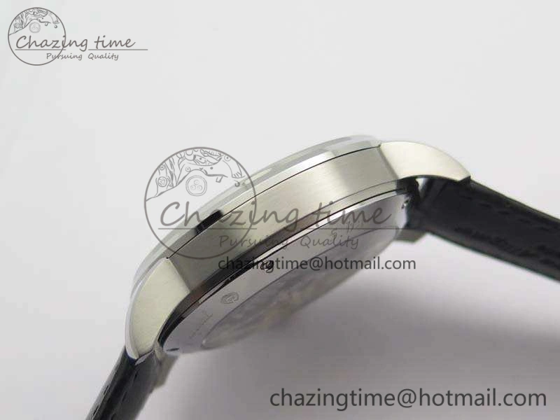 SportInspired Senator Meissen Tourbillon Double Date SS White Dial On Black Leather Strap 6642