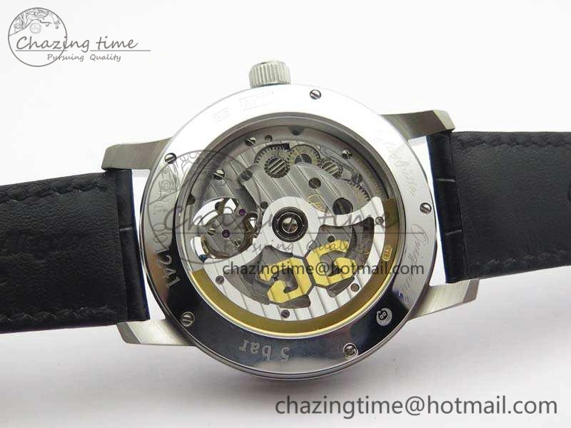 SportInspired Senator Meissen Tourbillon Double Date SS White Dial On Black Leather Strap 6642