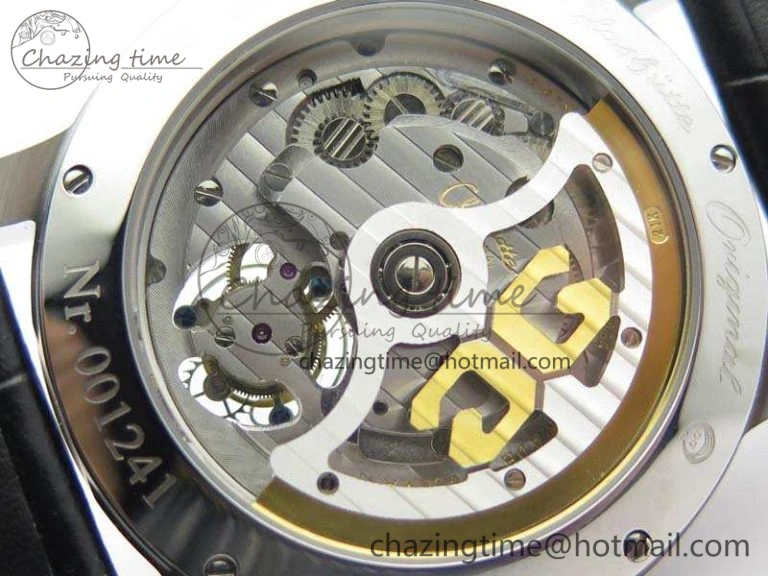 SportInspired Senator Meissen Tourbillon Double Date SS White Dial On Black Leather Strap 6642