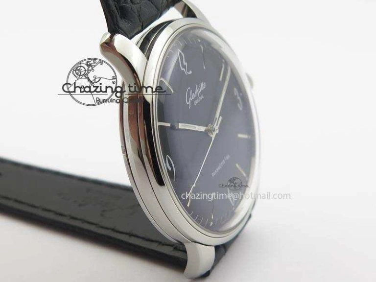 Senator Sixties SS Black Dial On Black Leather Strap A Stretchable 6656